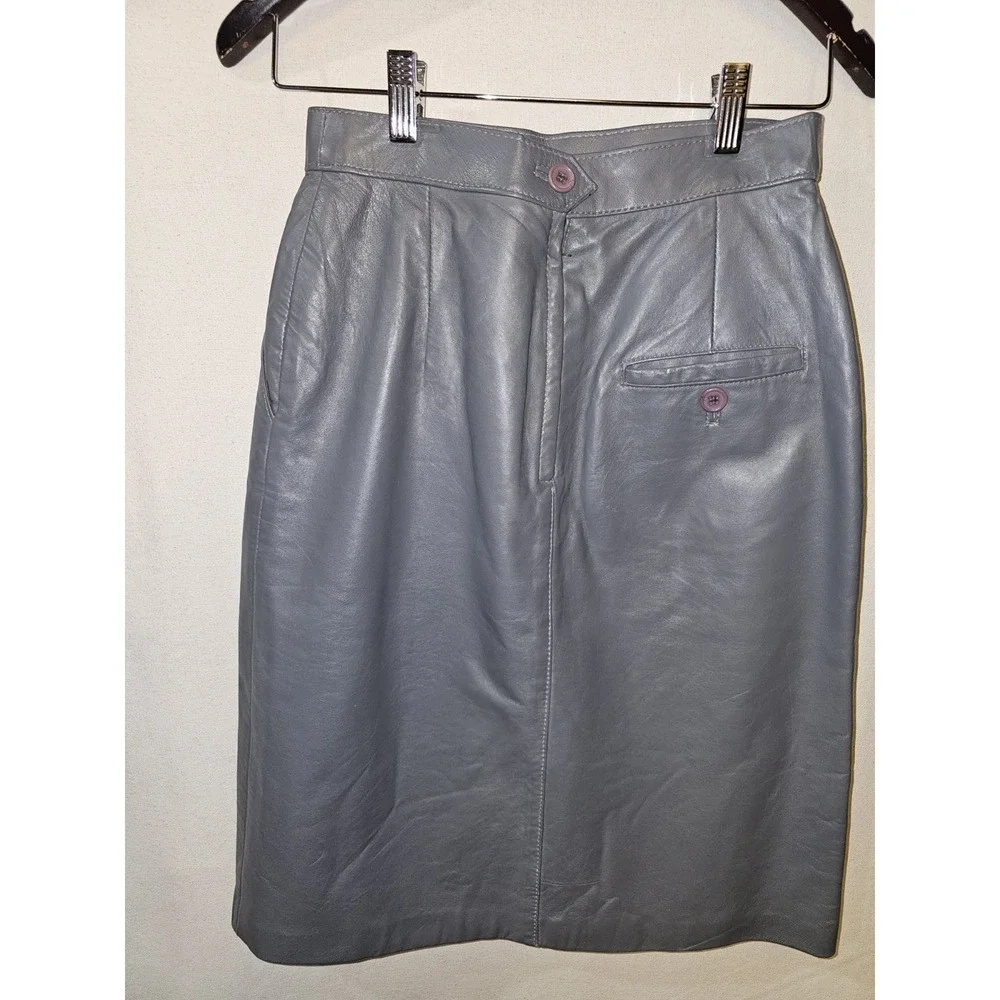 Women's Vintage‎ Leather Loft  Leather Midi Skirt 22.5 Inches Long Sz 7/8